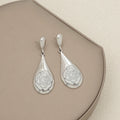 Rose Enamel Teardrop Long Dangle Stud Earrings in Three Colors view 7