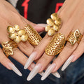 Gold Wide Openwork Statement Rings Flower Mesh Cutout Styles view 2