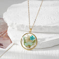 Round Resin Dried Flower Pendant Necklaces 8 Colors view 6