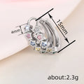 Multicolor Star Stone Small Hoop Earrings Silver Tone view 4