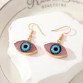 Gold Tone Colorful Resin Realistic Eyeball Hook Earrings view 8