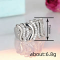 Wide Curved Clear Stone Statement Ring In Gold And Silver Tones view 4