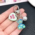 Rainbow and Green Resin Bear Heart Metal Clasp Keychain Pair view 2