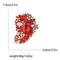 Large Crystal Leaf Swirl Brooch in Six Rich Colors view 4