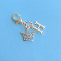 Gold-Tone Rhinestone Crown Initial Charm With Lobster Clasp view 12