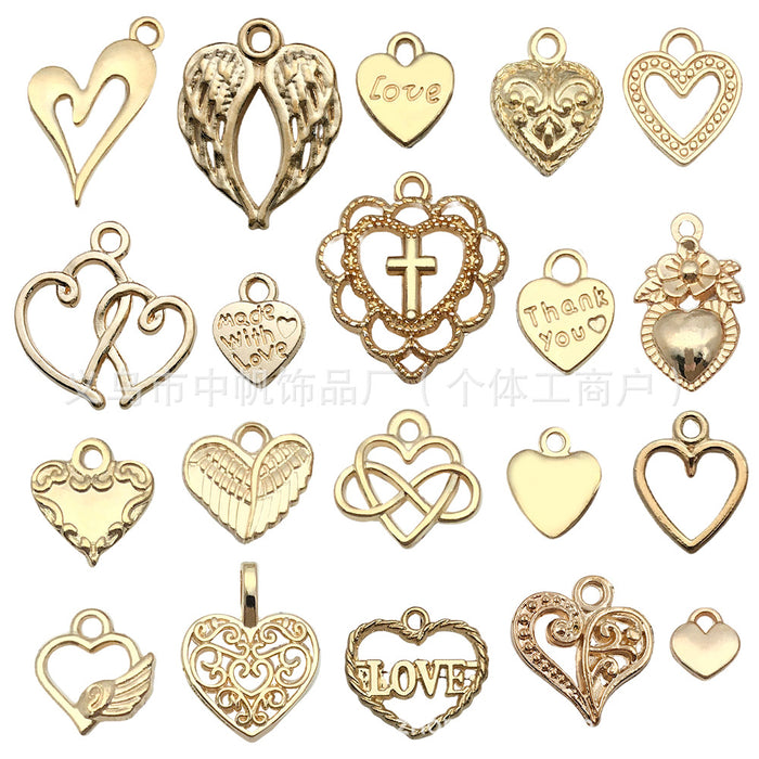 Yellow Heart and Letter Metal Charms with 26 Listed Options
