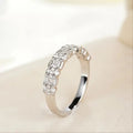 Three-Row Round And Baguette Stone Band In Three Metal Tones view 4