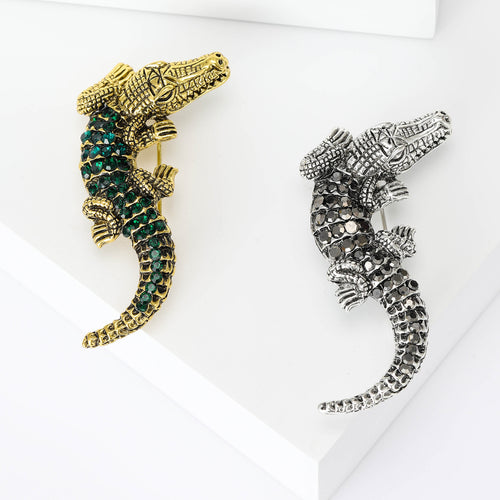Crocodile Brooch shown from the front