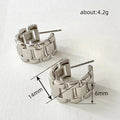 Chunky Watch Link Hoop Earrings in Gold and Silver Tone view 4