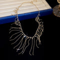 Metal Fringe Statement Necklaces in Four Draped Designs view 7