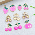 Red Strawberry and Cherry Metal Charms with 15 Listed Options view 4