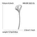 Long Polished Ginkgo Leaf Stick Pin in Two Metal Finishes view 7