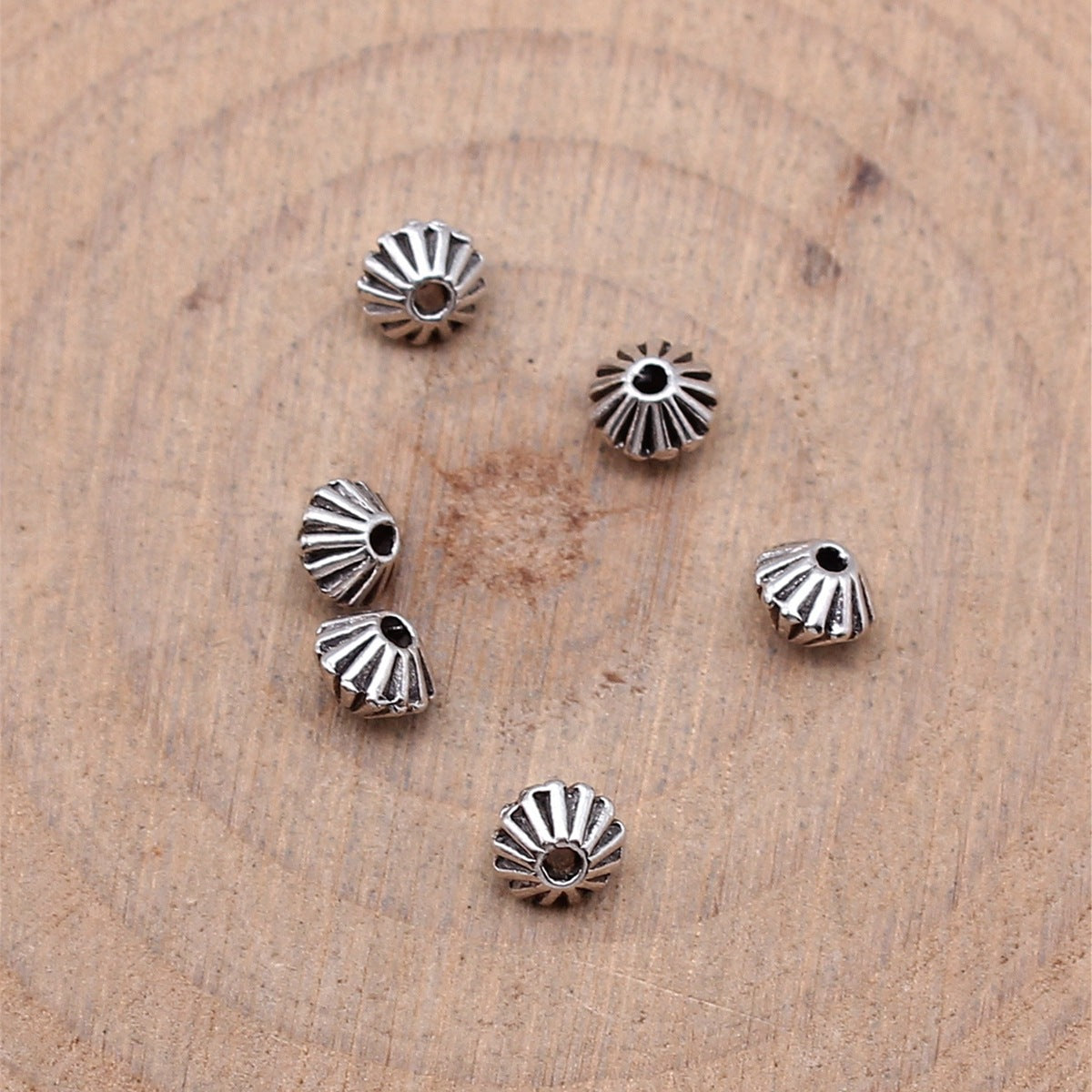 4.8x4.8x3.6mm 0.2g Multicolor Zinc Alloy Double Sided Carved Cone Spacer Beads for Bracelet Necklace DIY