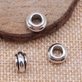 Double Groove Ring Spacer Beads in 2 Metal Finishes for Jewelry Making view 2