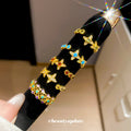 Gold Dual Flower Open Ring Colored Center Stone Six view 1