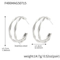 Twisted Double Hoop Earrings in Gold Silver and Two Tone view 6