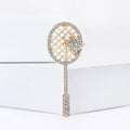 Badminton Racket and Shuttlecock Brooch in Gold or Silver Tone view 4