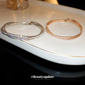 Crossing Double Row Crystal Bangle In Silver Tone Or Gold Tone view 3