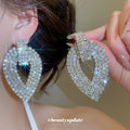 Crystal Open Teardrop Statement Stud Earrings Statement Jewelry view 3