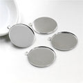 Round Silver Tone Bezel Trays with Scalloped Edge and Plain Back view 2
