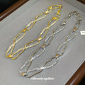 Open Link Textured Chain Necklace Decorative Jewelry view 2