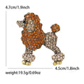 Crystal Poodle Brooch in Pink and Brown Colorways Clothing Pin view 7