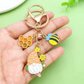 Bee and Honeycomb Charm Keychains with 33 Assorted Design Styles for Bags and Keys view 1
