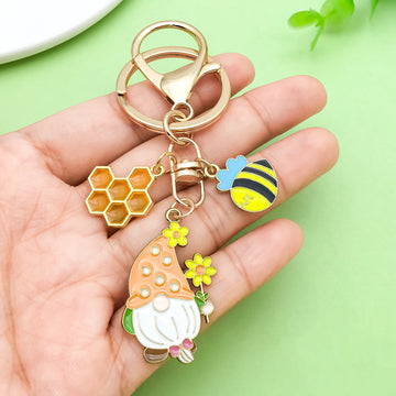 Bee and Honeycomb Charm Keychains with 33 Assorted Design Styles for Bags and Keys