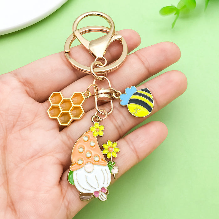 Bee and Honeycomb Charm Keychains with 33 Assorted Design Styles for Bags and Keys