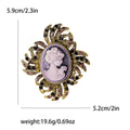 Large Vintage Cameo Profile Brooch in Beige Gray or Purple view 8