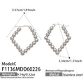 Beaded Geometric Hoop Earrings in Three Gold and Silver Tone Shapes view 10