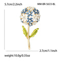 Round Flower Cluster Stem Brooch in Three Enamel Palettes view 7