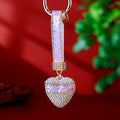 Star Band Crystal Heart Keychains with Straps and Plain Options view 7