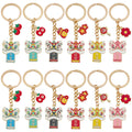 Six Color Lion Dance and Lucky Symbol Keychains with Metal Hardware view 1