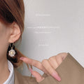 Rose Gold Tone Sculpted Sunflower Hook Earrings For Women view 2