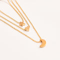 Gold Triple Layer Star Heart Moon Ball Chain Necklace view 4