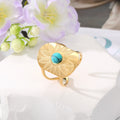 Gold Tone Turquoise Color Evil Eye and Celestial Adjustable Rings view 6