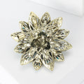 Antique Brass Hollow Flower Brooch Turquoise and Red view 3