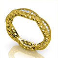 Twisted Pave Eternity Band Ring In Gold And Silver Tones view 3
