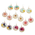 Pressed Flower Resin Round Earrings Gold Crescent 7 Styles view 5