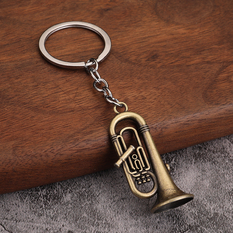 Mini Saxophone Metal Keychain Musical Instrument Charm Gift