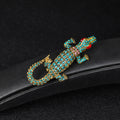 Aqua Gold Tone Fish Crystal Metal Brooch Pin for Jackets and Lapels view 5