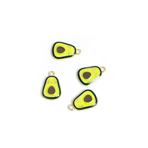 Smiling Avocado Enamel Alloy Charm Pendants for Jewelry Making shown in grouped color options