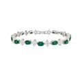 Silver Geometric Flower Oval Crystal Bracelets Four Colors view 5