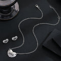 Silver and Gold Love Heart Pendant Necklace Stud Earrings view 3