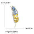 Gold Wheat Ear Marquise Rhinestone Brooch Four Colors view 6
