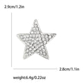 Silver Rhinestone Star Brooch Full Pave Five Point Pin view 6