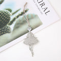 Silver Rhinestone Ballerina Leaf Metal Hanging Ornaments view 4
