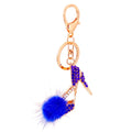 Rhinestone High Heel Shoe Pom Pom Keychain in 7 Styles view 5