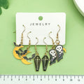Gothic Halloween Moon Bat and Reaper Charm Earring Sets view 2
